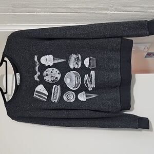 Wildfox Junk Food Sweatshirt Dark Gray Size Small